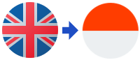 A british flag and an indonesian flag are shown next to each other