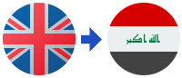 A british flag and an iraq flag next to each other