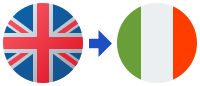 A british flag and an italian flag are shown next to each other