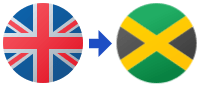 A british flag next to a jamaican flag