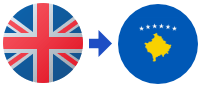 A british flag is next to a kosovo flag