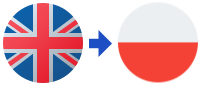 A british flag and a polish flag are next to each other