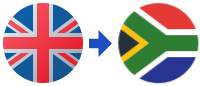 A british flag next to a south african flag