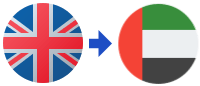 A british flag and an uae flag are shown next to each other