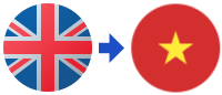 A british flag next to a vietnamese flag