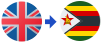 A british flag is next to a zimbabwe flag