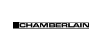 Chamberlain logo in black and white on a white background