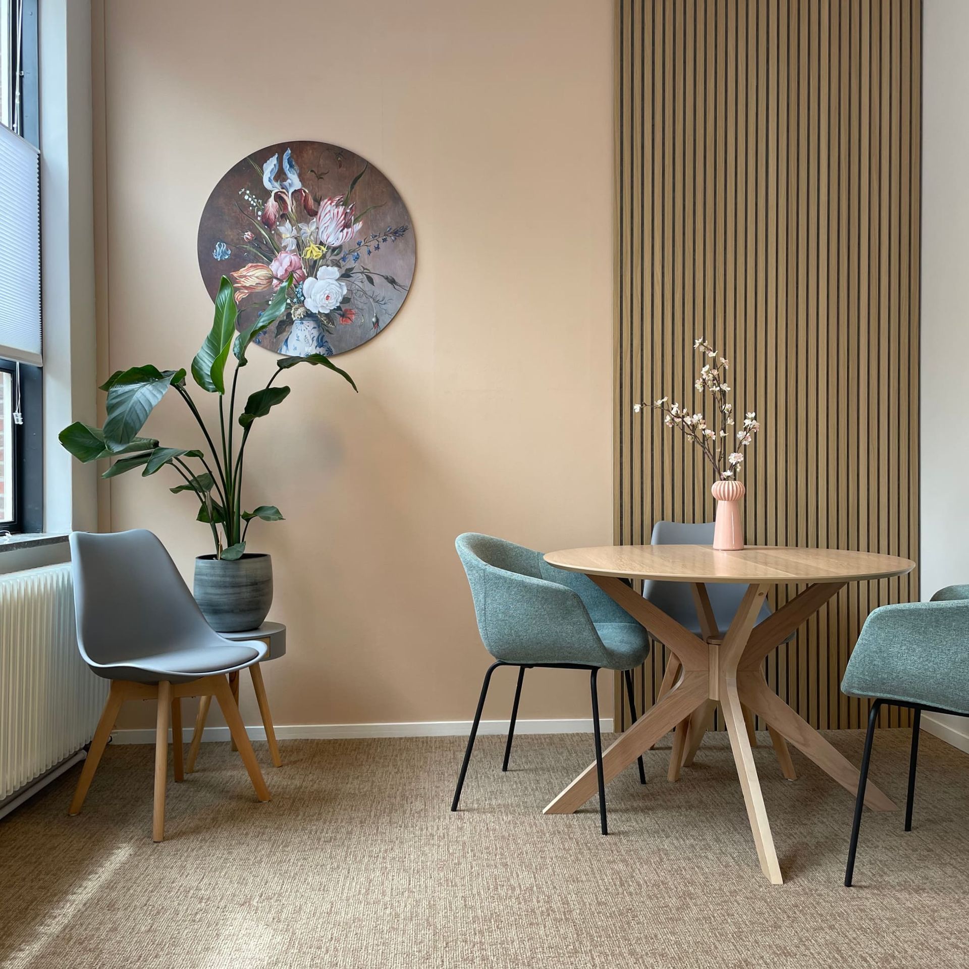 interieurontwerp coachingsruimte, gezellig en scandinavisch