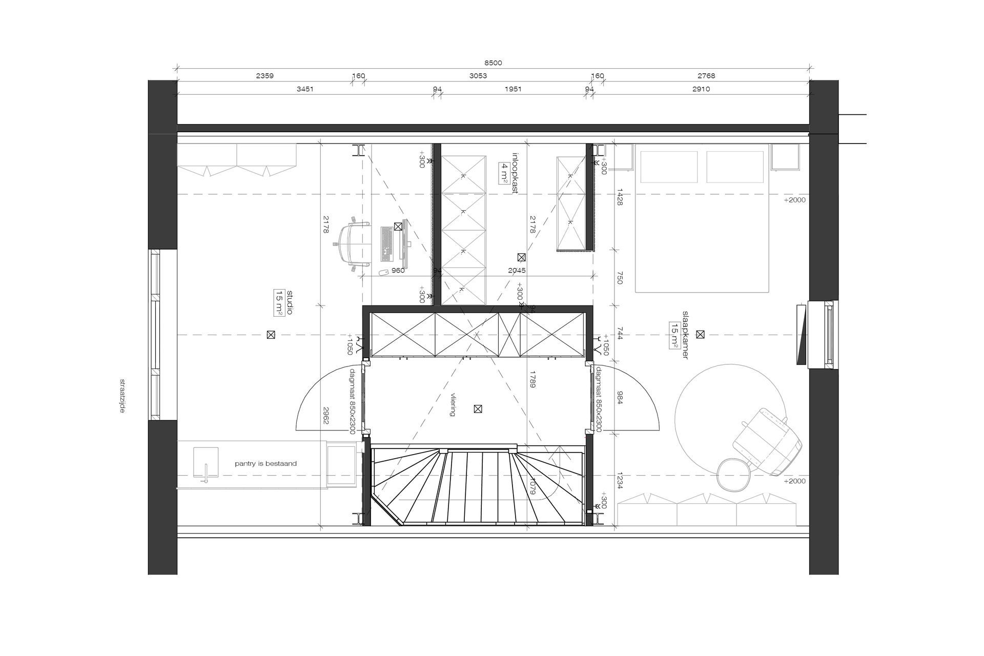 plattegrond zolderindeling