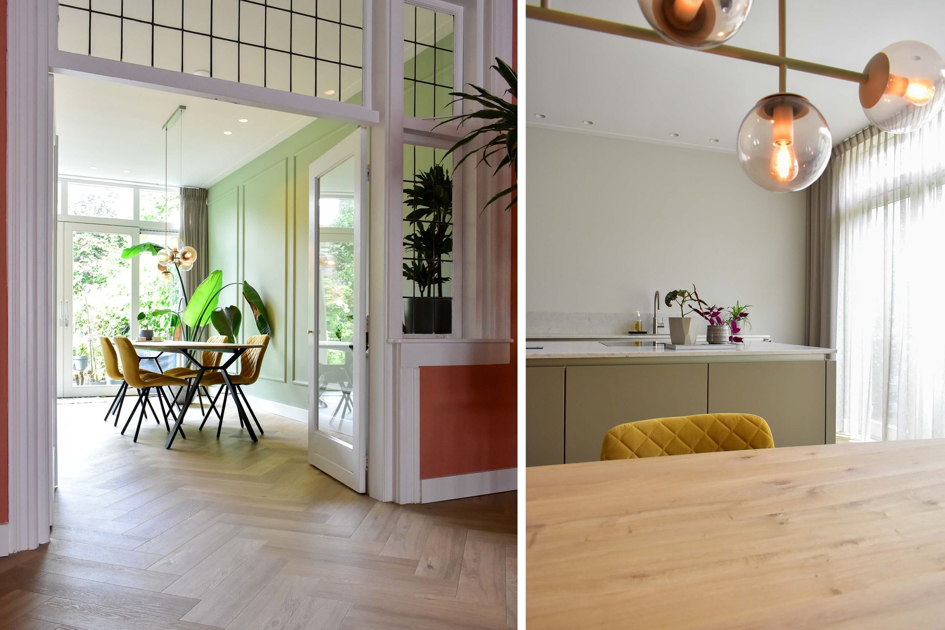 verbouw woning grachtenpand alkmaar, interieurontwerp eetkamer en keuken, authentieke elementen