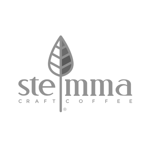 Stemmma Craft Coffee logo with leaf design and text.