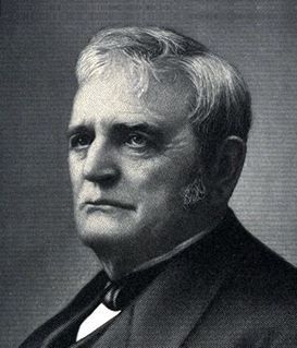 A portrait of a man with light-colored hair, sideburns, and a somber expression, wearing a dark coat and a bow tie.