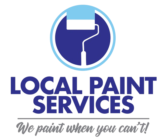 A logo for local paint services that says we paint when you can 't