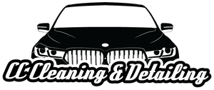 Modern CC Cleaning & Detailing logo showing a luxury car design representing expert auto cleaning.