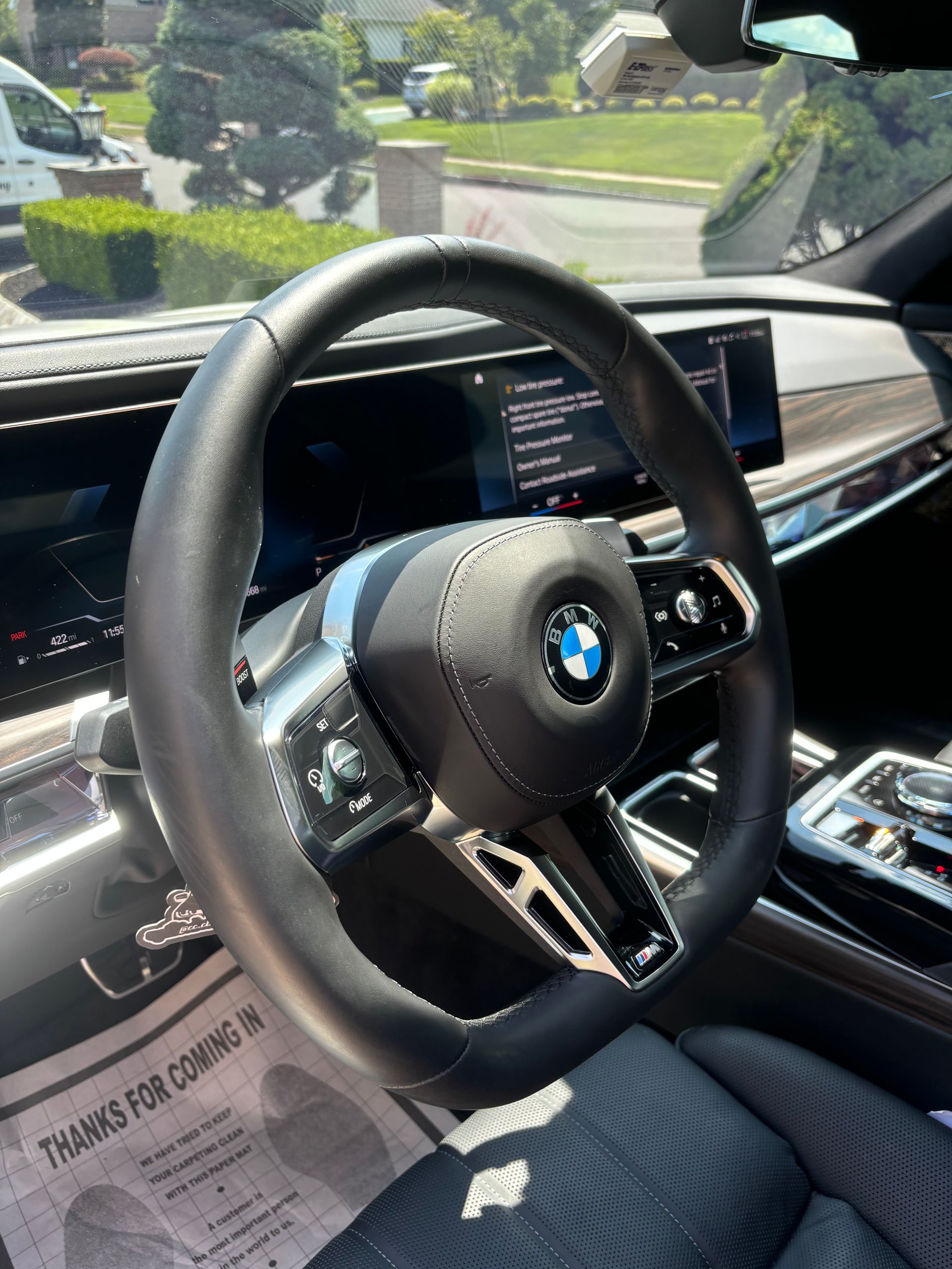 Audi dashboard and windshield view after professional interior detailing in New Jersey.