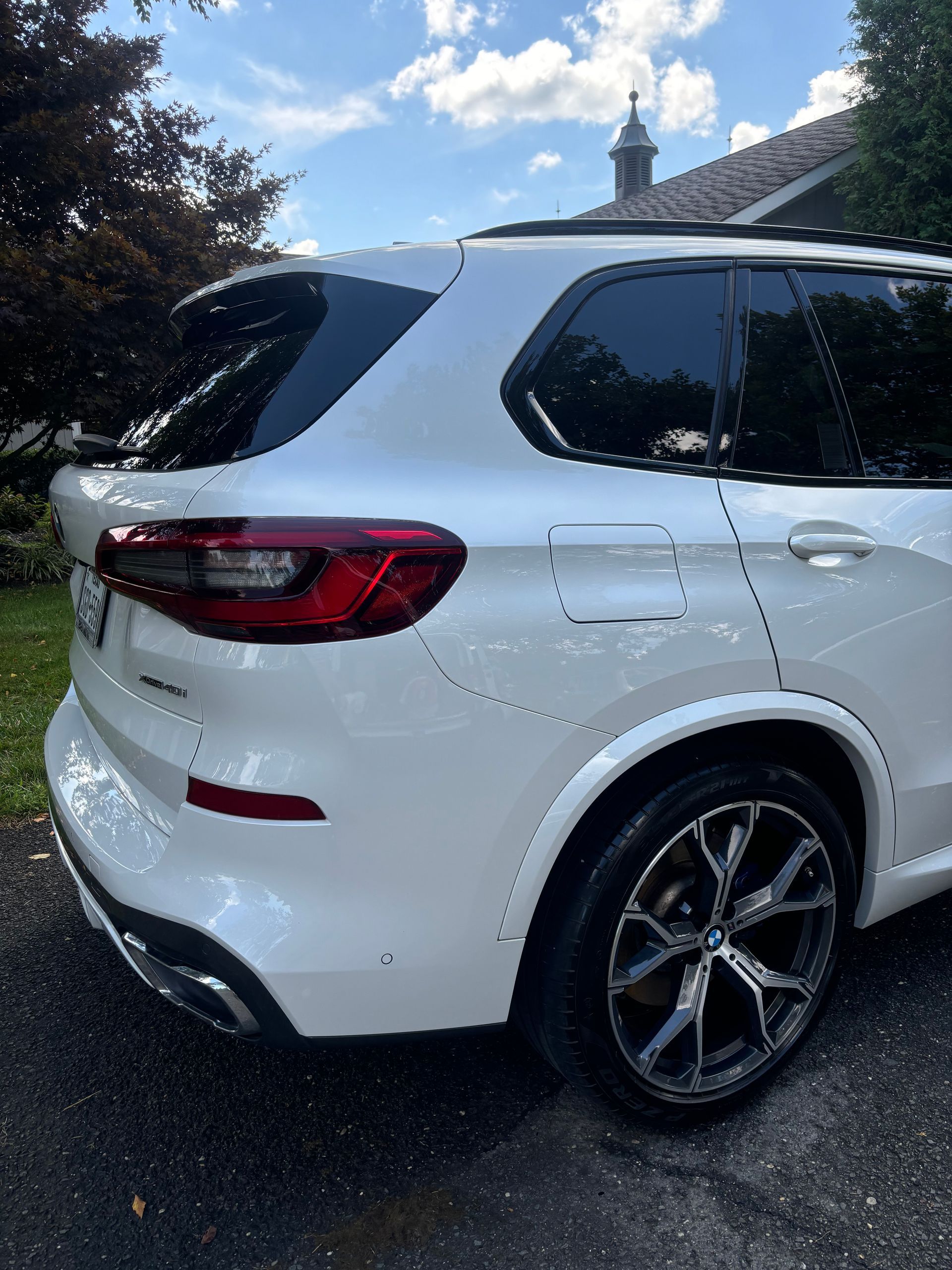 White Mercedes SUV exterior detailed and polished for premium gloss and protection.