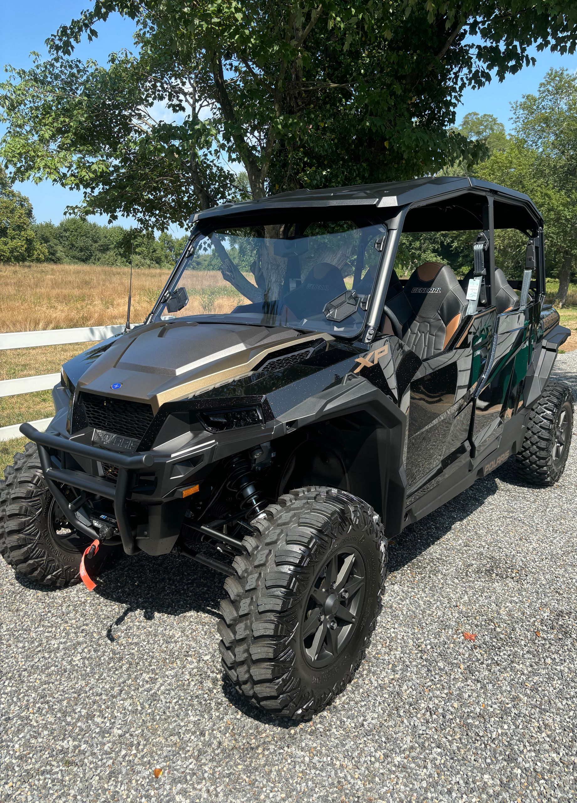 Off-road vehicle cleaned and detailed after full exterior wash and polish service.