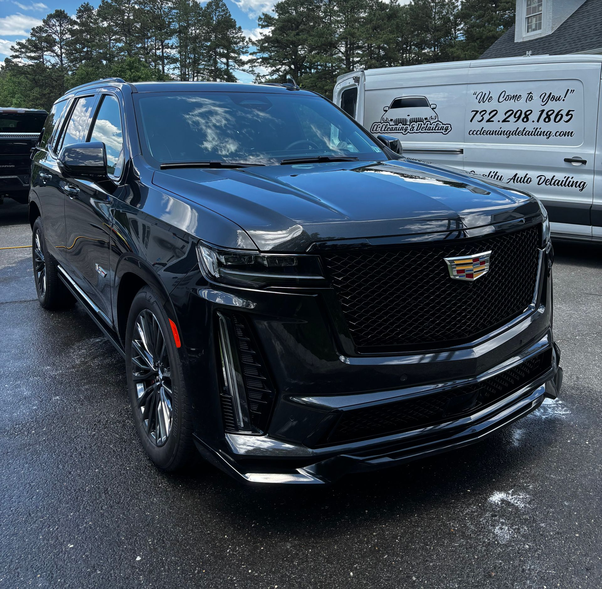 Cadillac SUV after full wash and ceramic coating by CC Cleaning & Detailing LLC