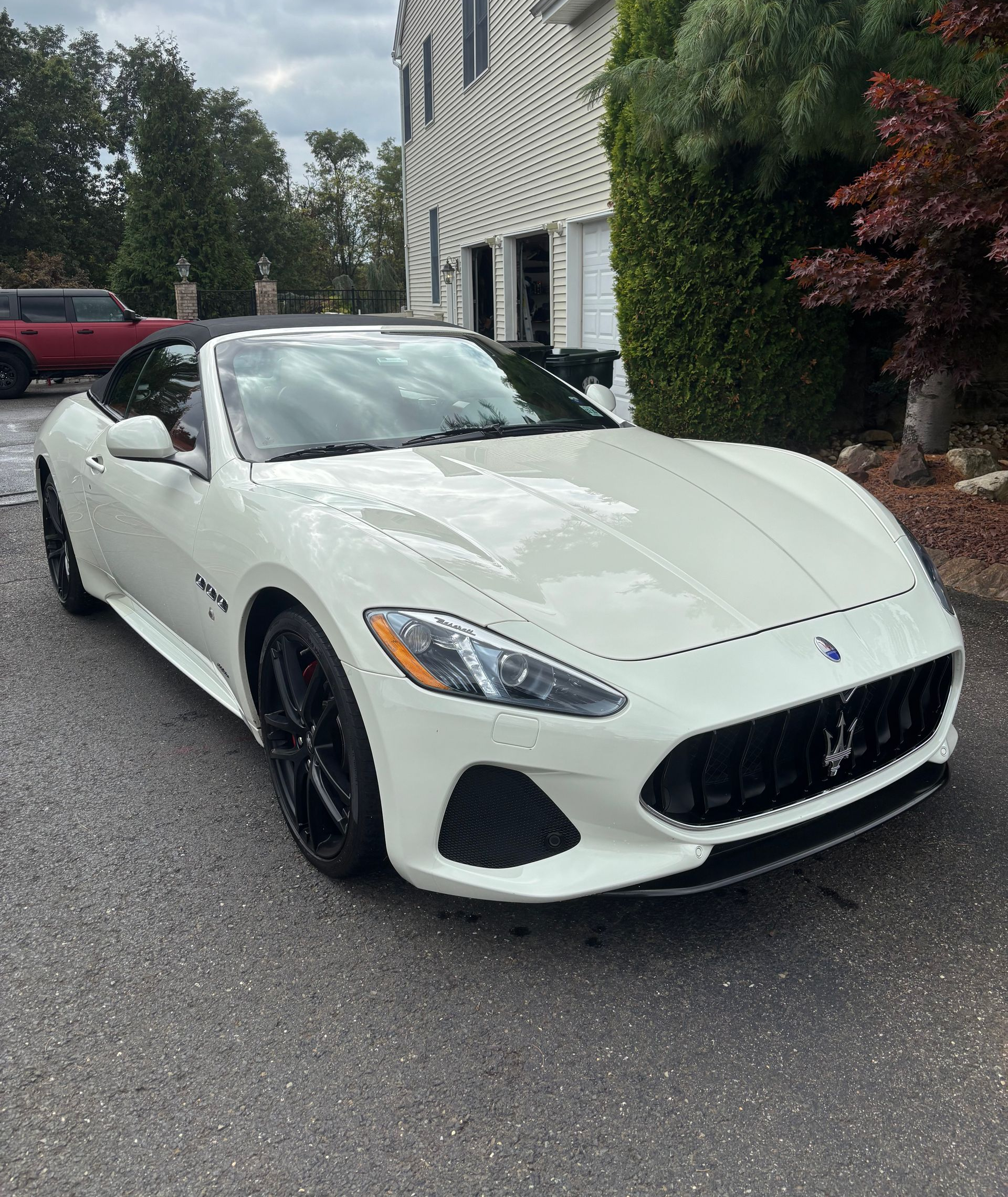 White Corvette after professional detailing and full paint correction service in New Jersey.
