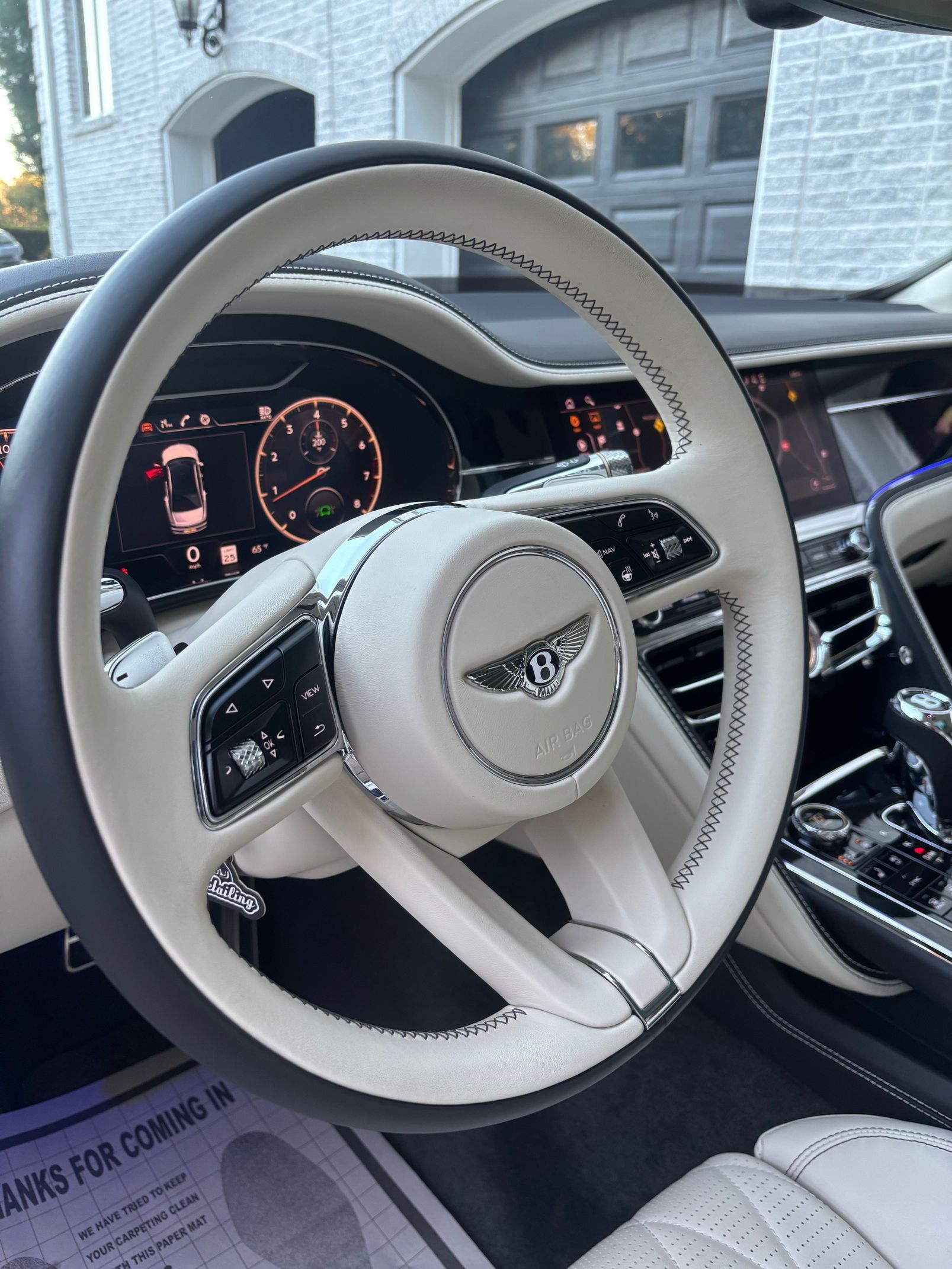 Mercedes steering wheel and interior after full interior detailing and conditioning.