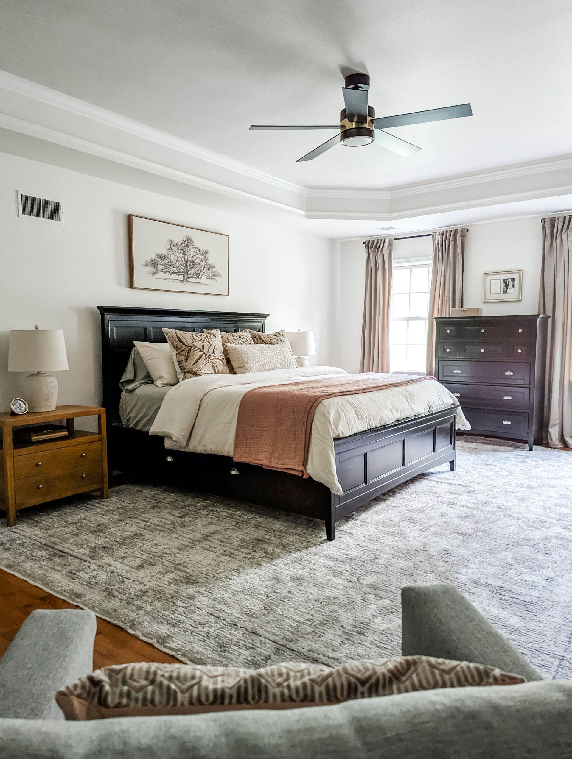 Neutral primary bedroom makeover