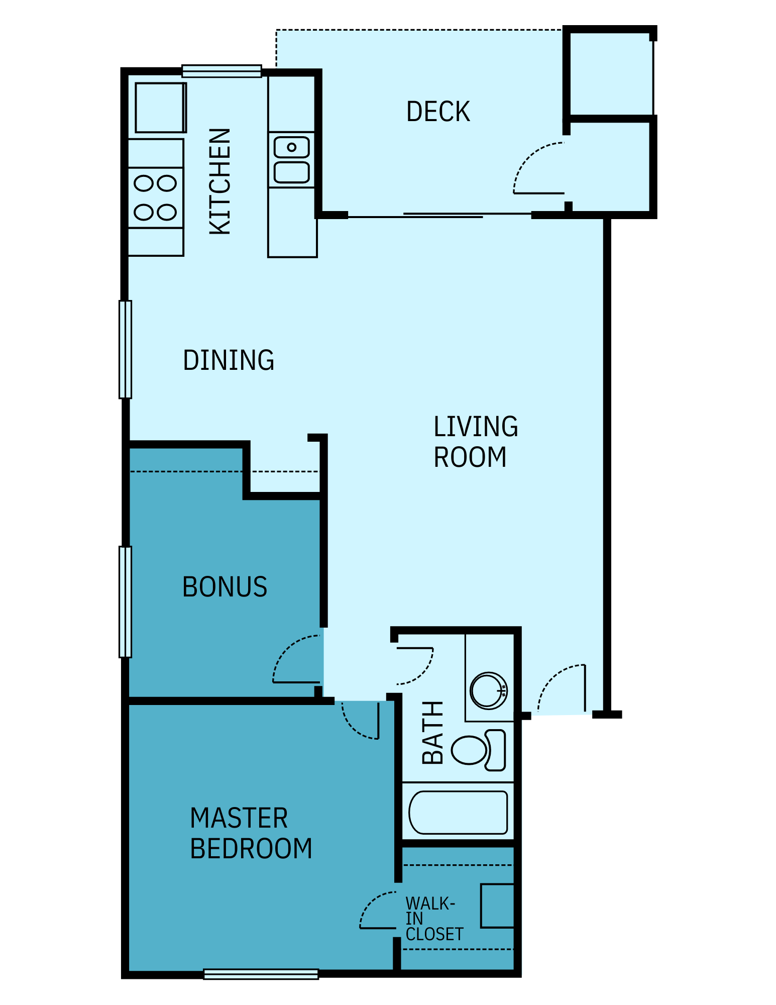 A floor plan of a house with a master bedroom