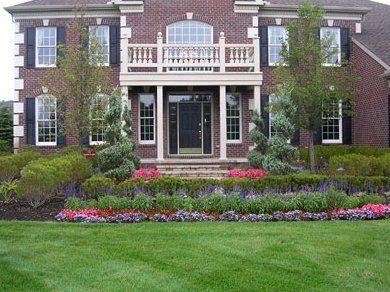 Professional Landscape Design  — Newly Mowed Turf with Beautiful Flowers in Troy, MI