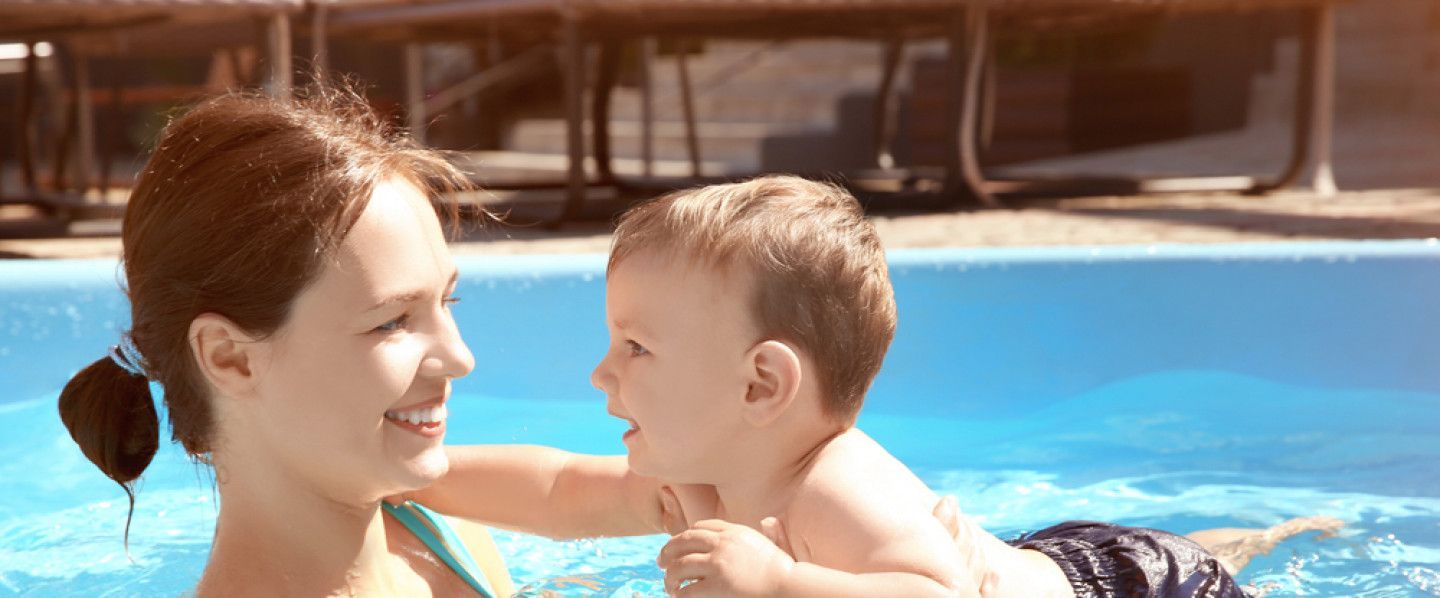 Mother And Son Swimming