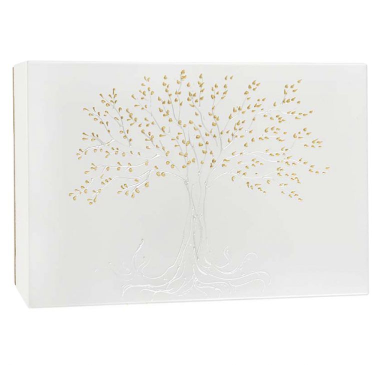 urna funeraria bianca