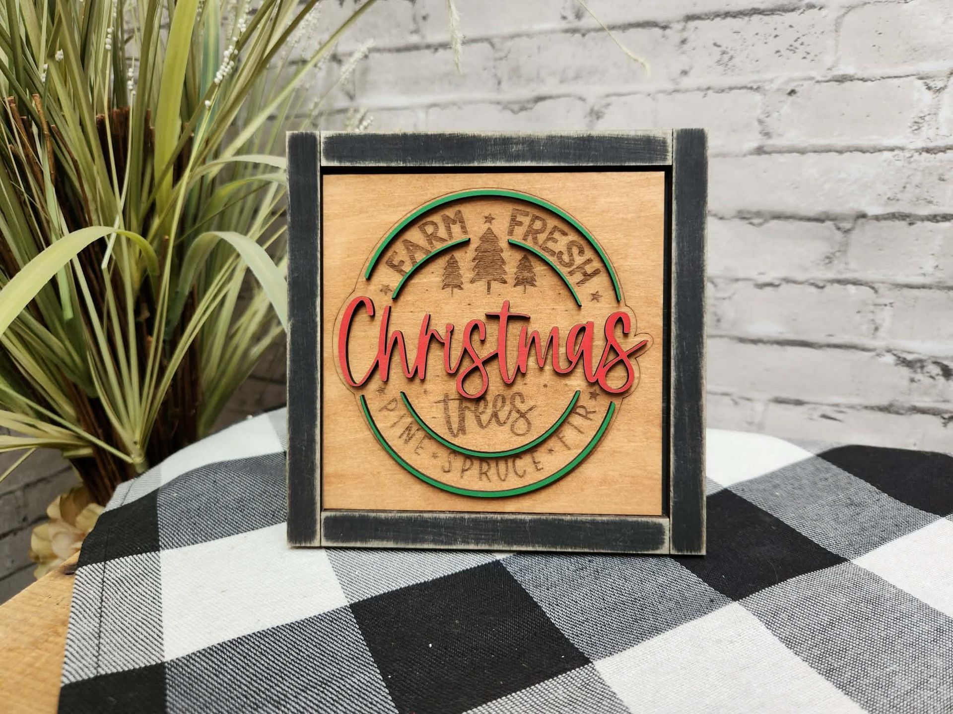 Farm Fresh Christmas trees Change Out Square, Farm Fresh Christmas Trees decor, Farm Fresh Christmas trees  tiered tray decor, Farm Fresh Christmas Trees dough bowl décor