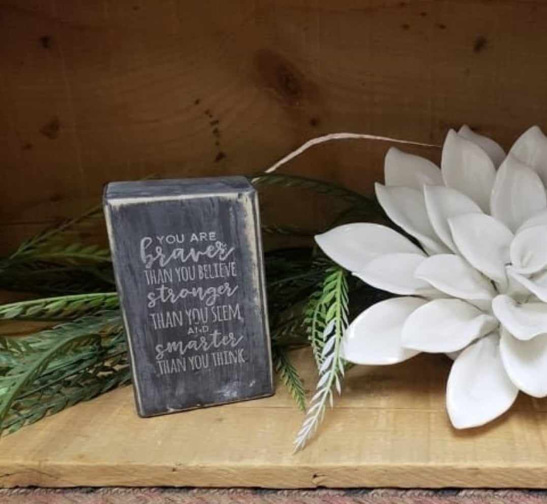 Small wood block with quote