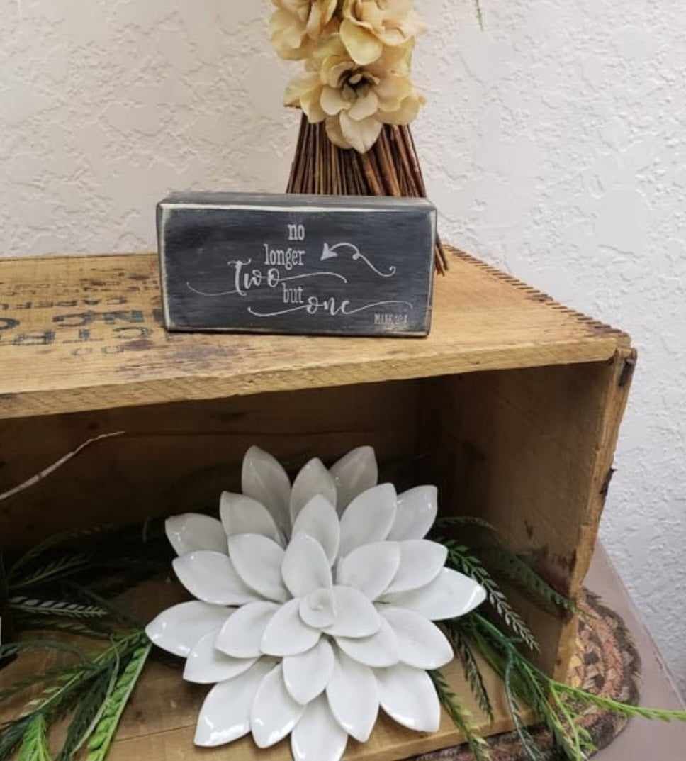 Small wood block with quote