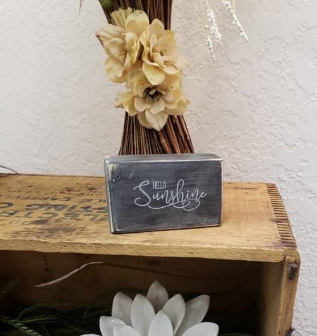 Small wood block with quote