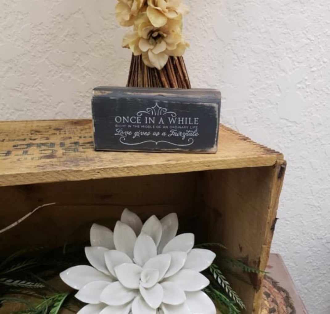 Small wood block with quote