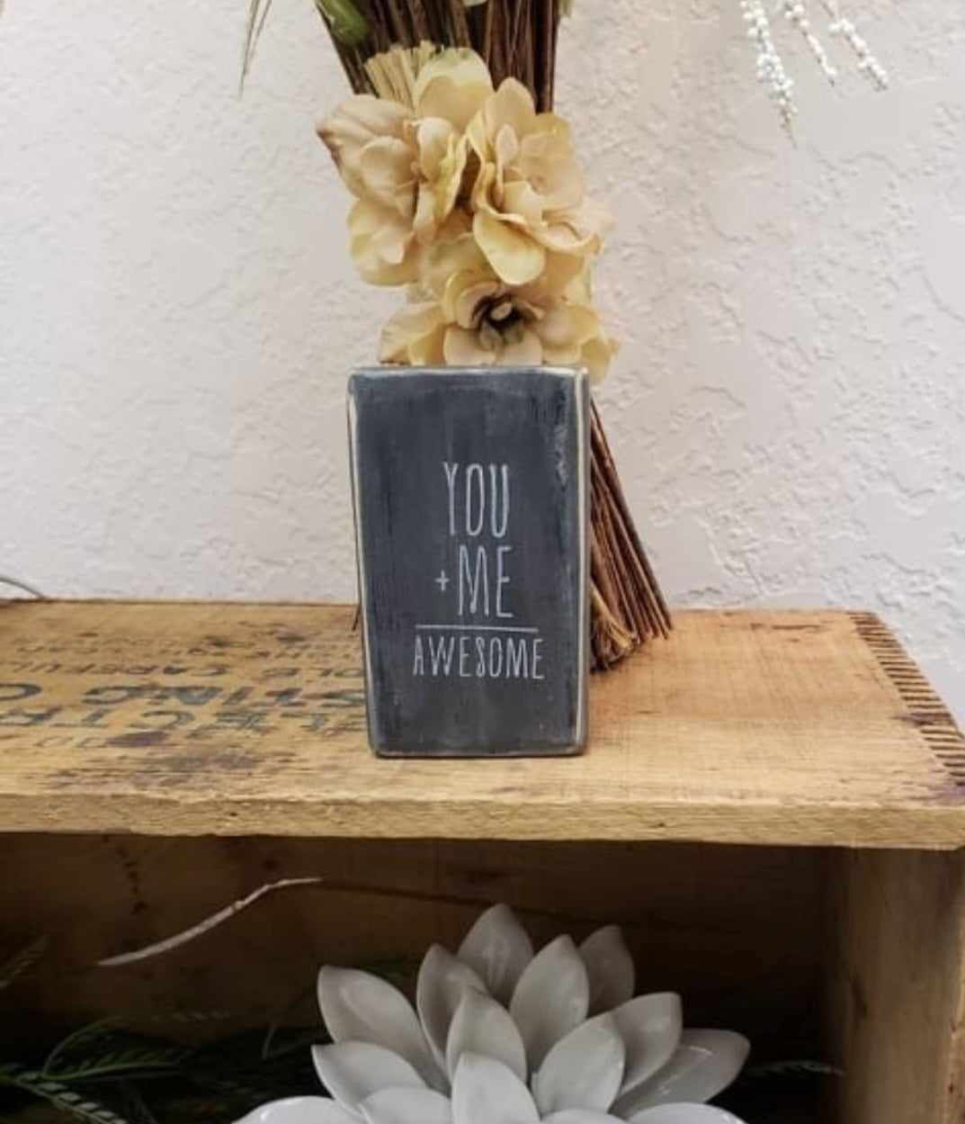 Small wood block with quote