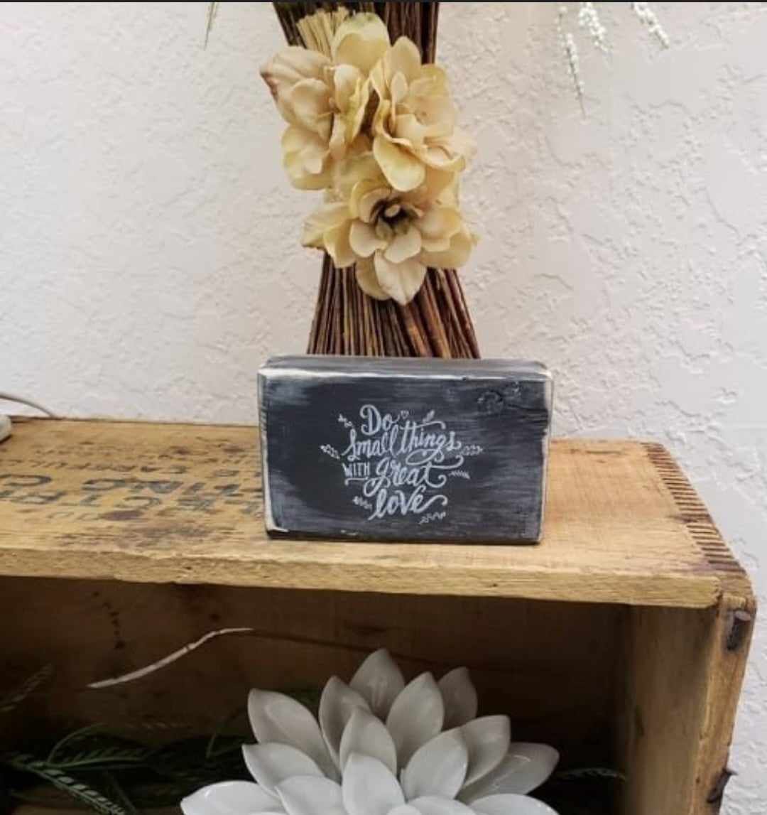 Small wood block with quote 