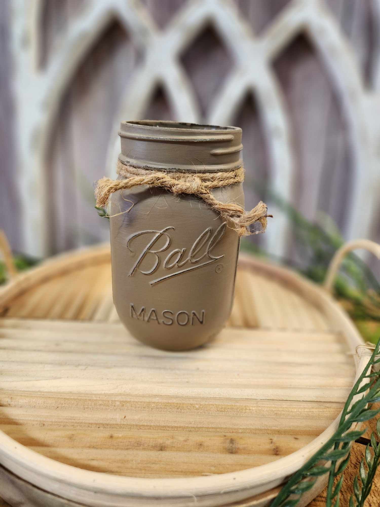 Farmhouse pint jar - Painted Fawn Brown