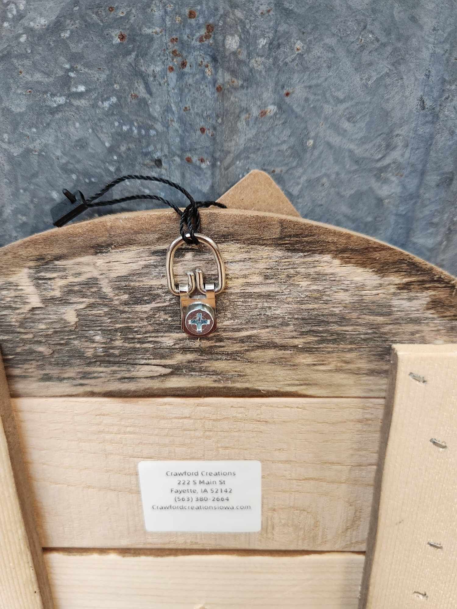 Round hand painted with wood cut out Keep Blooming sign