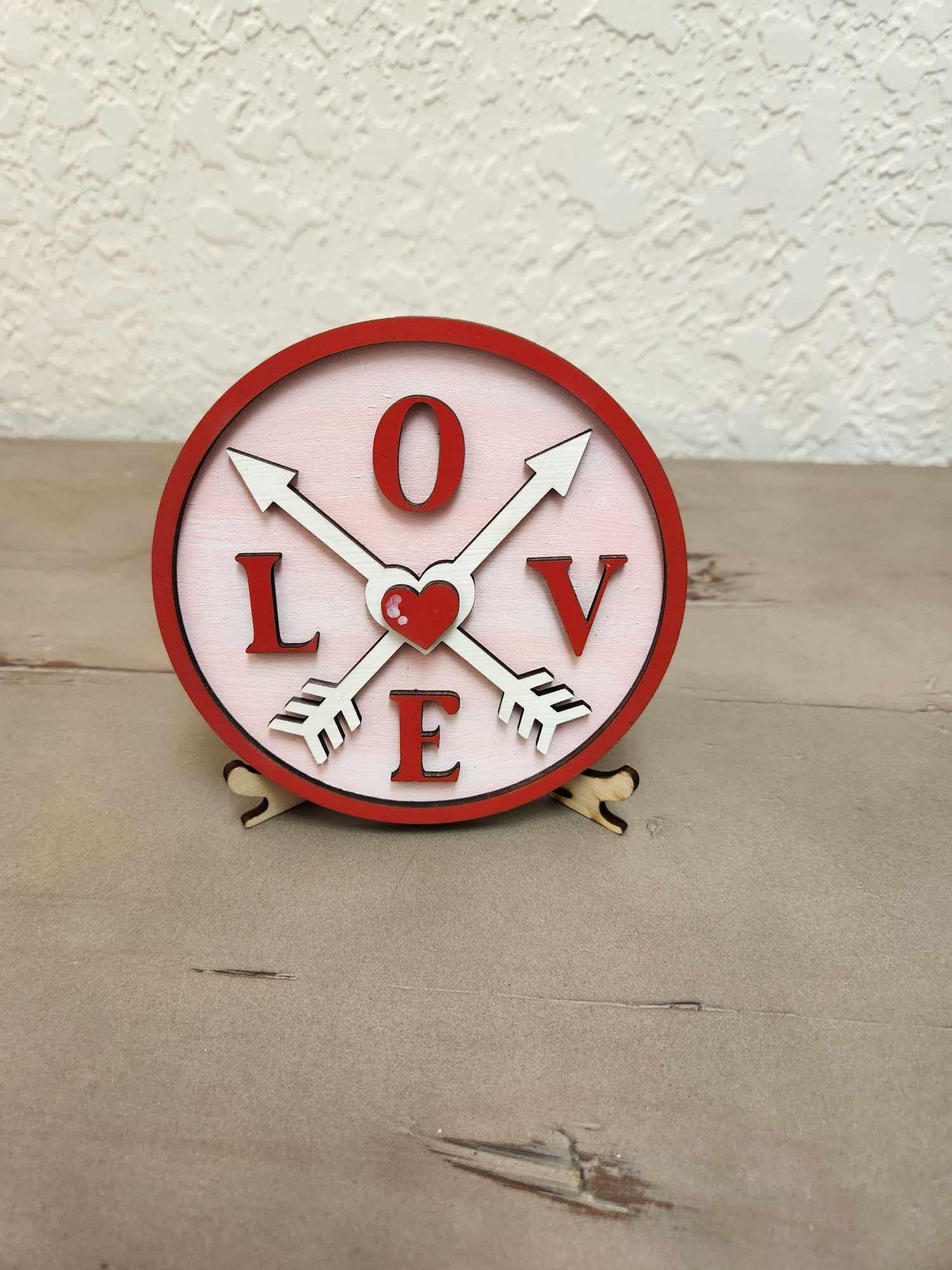 Valentine's Day 2 Tiered Tray, Valentine's Day Dough Bowl, February 14th tiered tray, 3D valentine's decorations, Valentines party decorations, Cupids cafe