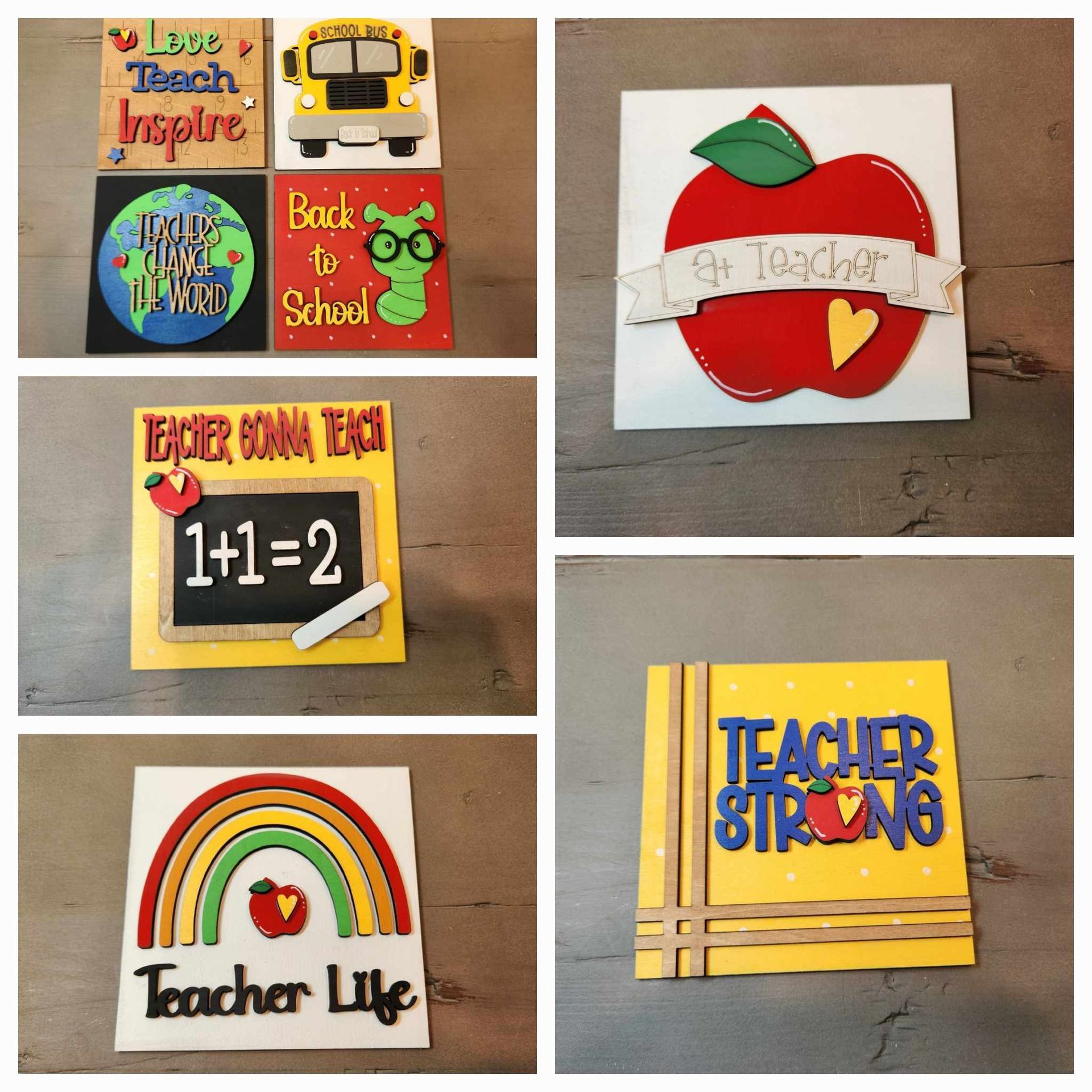 Teacher Change out frame, Classroom changeout frame, Teacher Tiered Tray, Teacher Dough Bowl, 3D Teacher decorations, Teacher party decorations