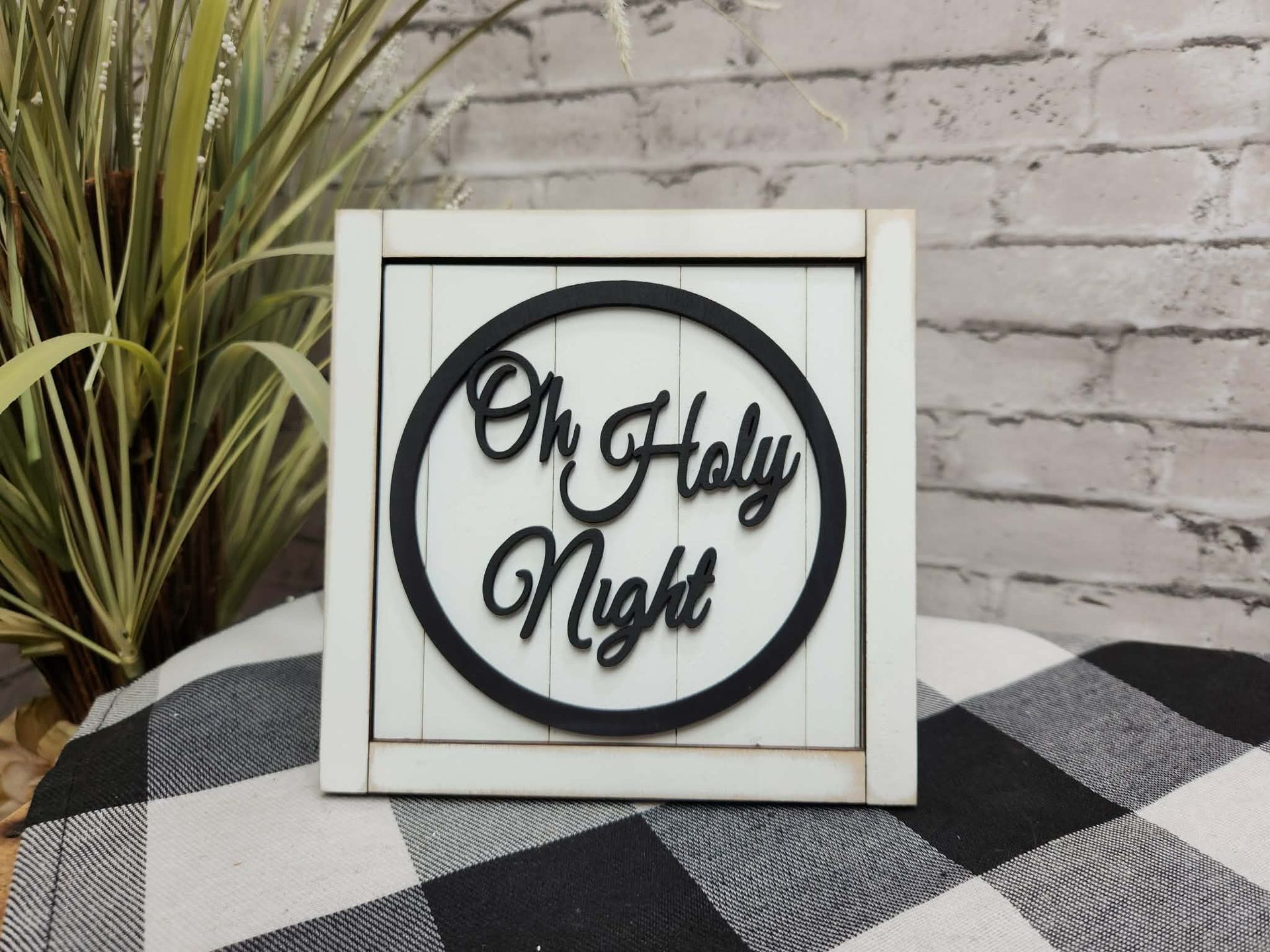 Oh Holy Night Change Out Square, Oh Holy Night decor, Oh Holy Night tiered tray decor, Oh Holy Night dough bowl décor