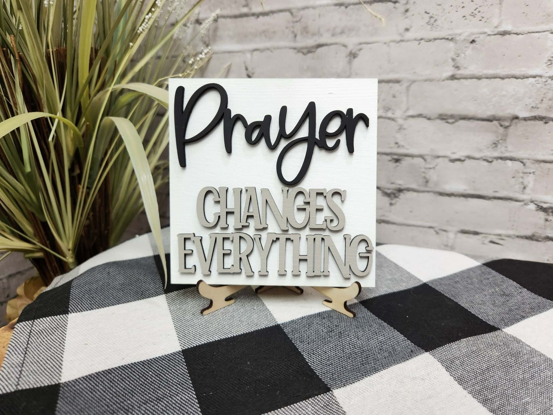 Prayer changes Everything Change Out Square, Prayer changes Everything decor, Prayer Changes Everything tiered tray decor, Prayer Changes Everything dough bowl décor
