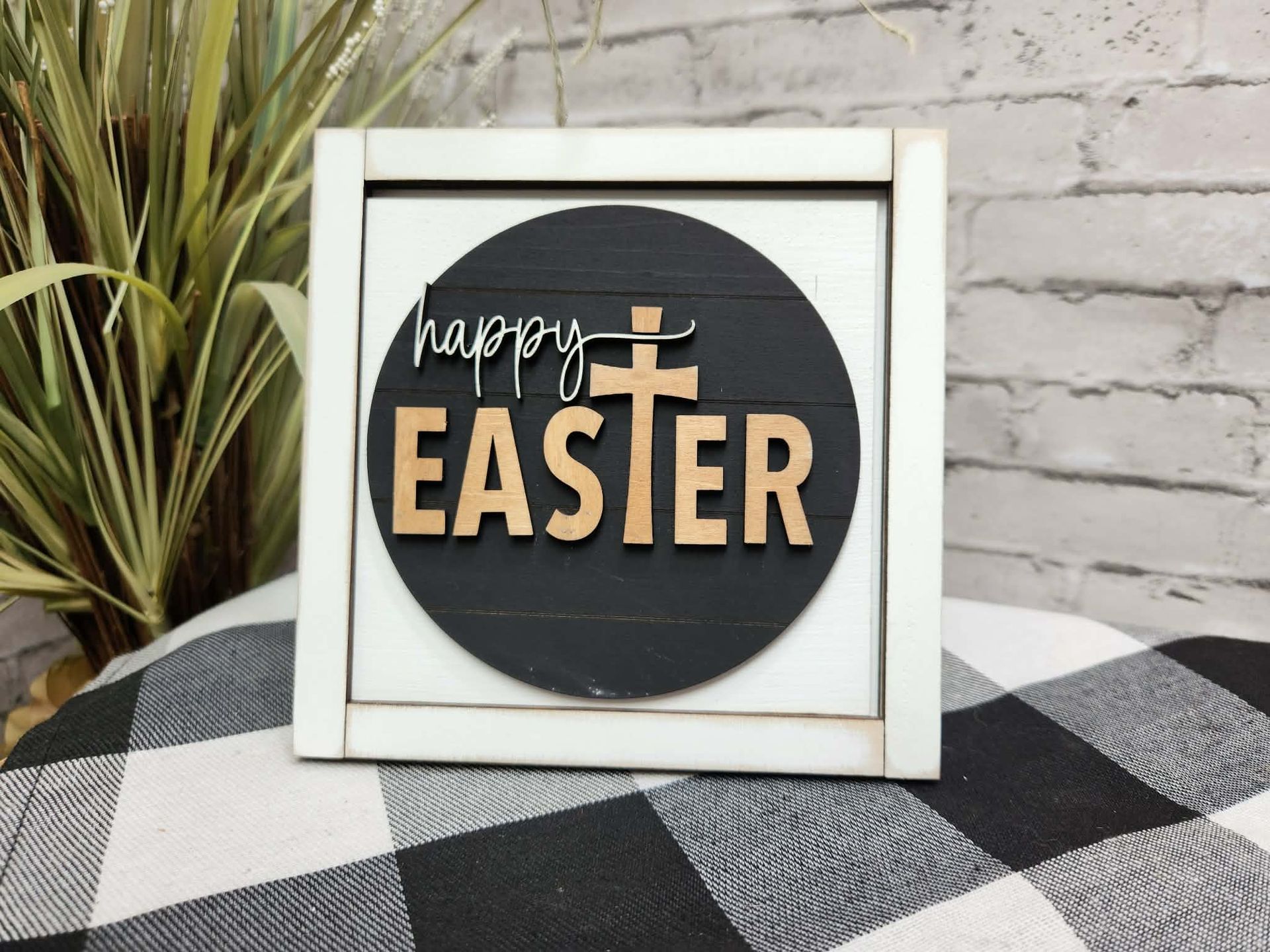 Happy Easter Change Out Square, Easter decor, Easter tiered tray decor, Easter dough bowl decor