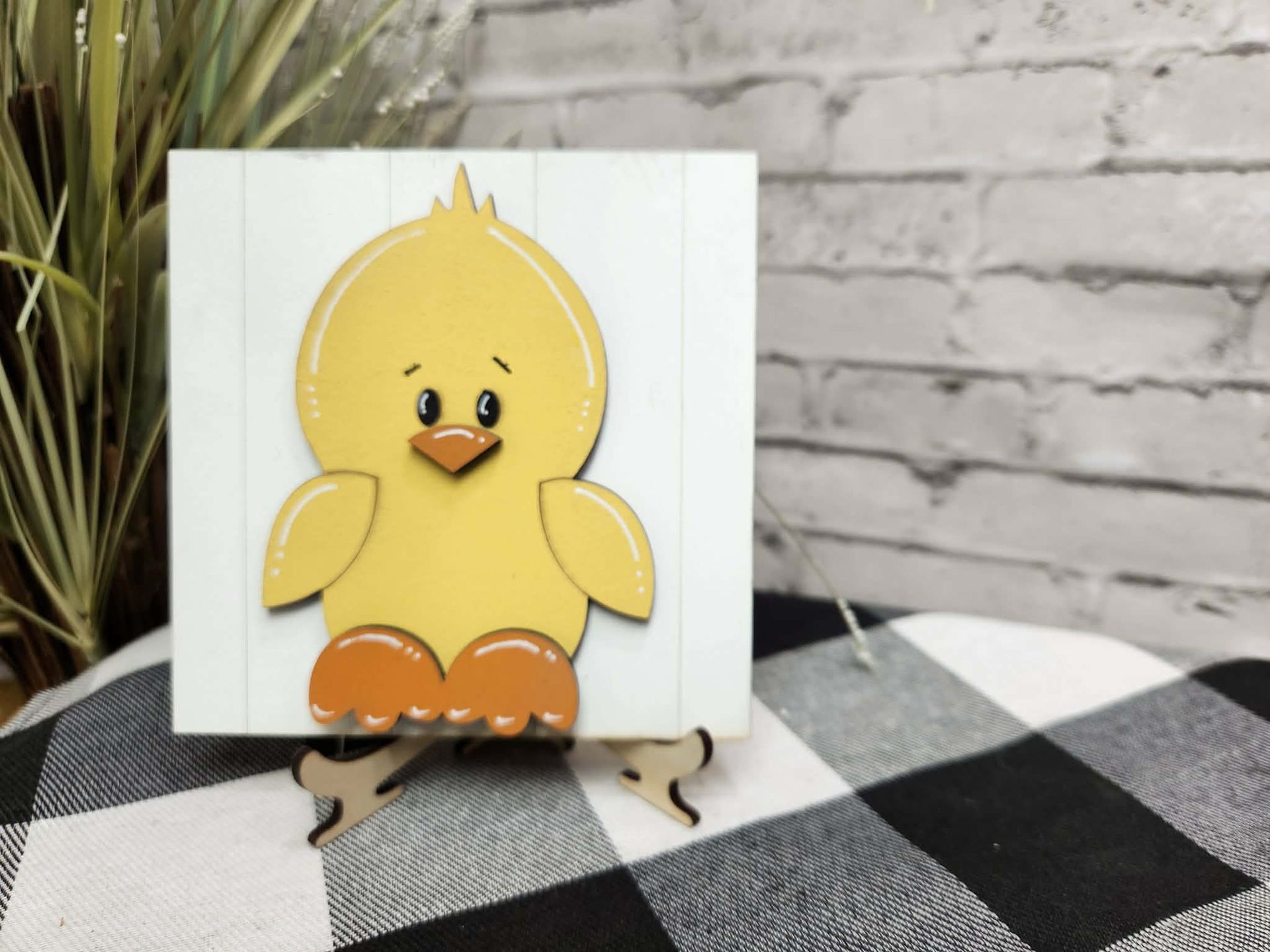 Easter chick Change Out Square, Easter decor, Easter tiered tray decor, Easter dough bowl décor