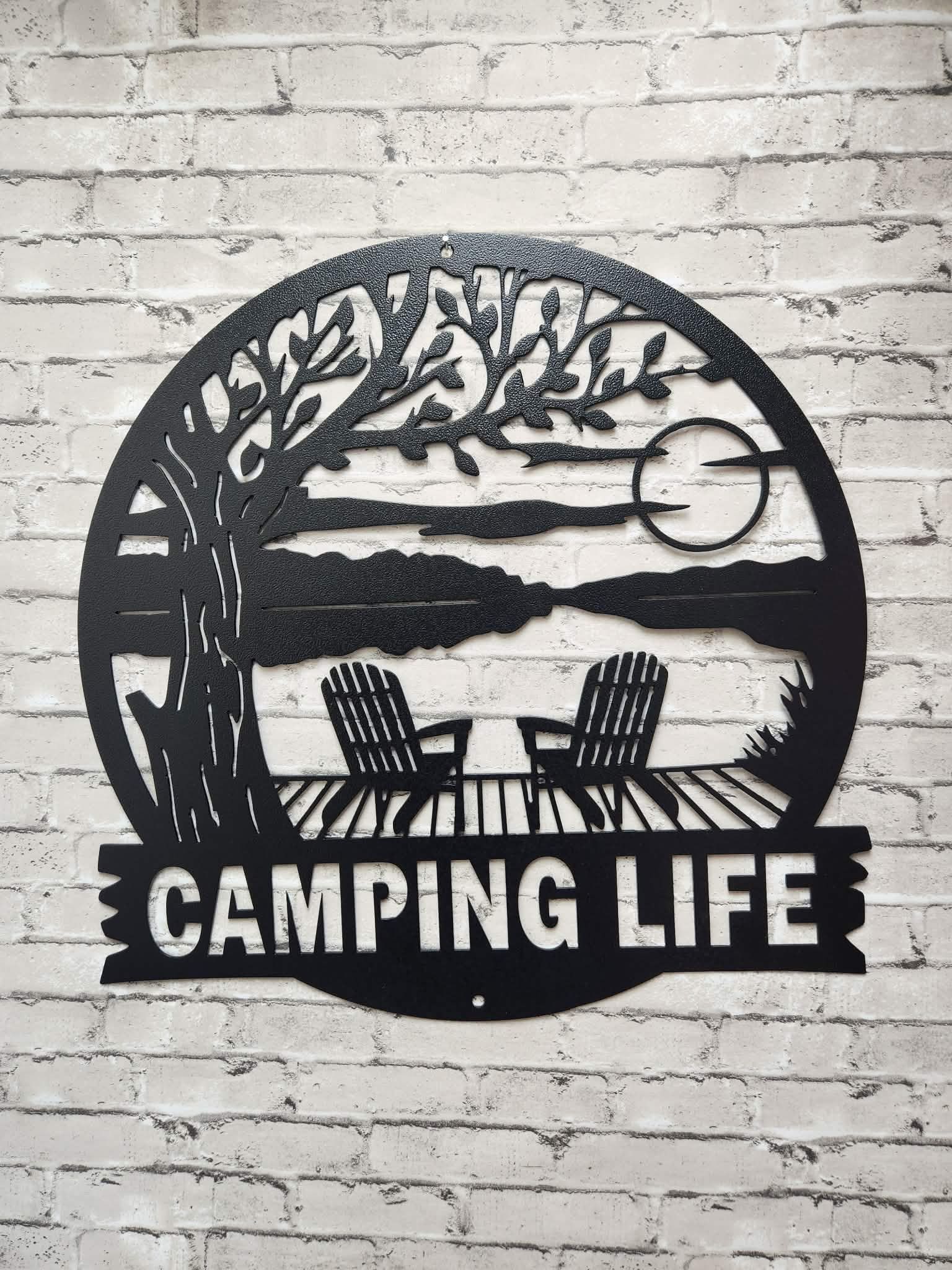 Camping Life Metal wall Sign- Home decor, Camping metal wall art, custom metal art, metal art, metal sign, lake scene  metal sign