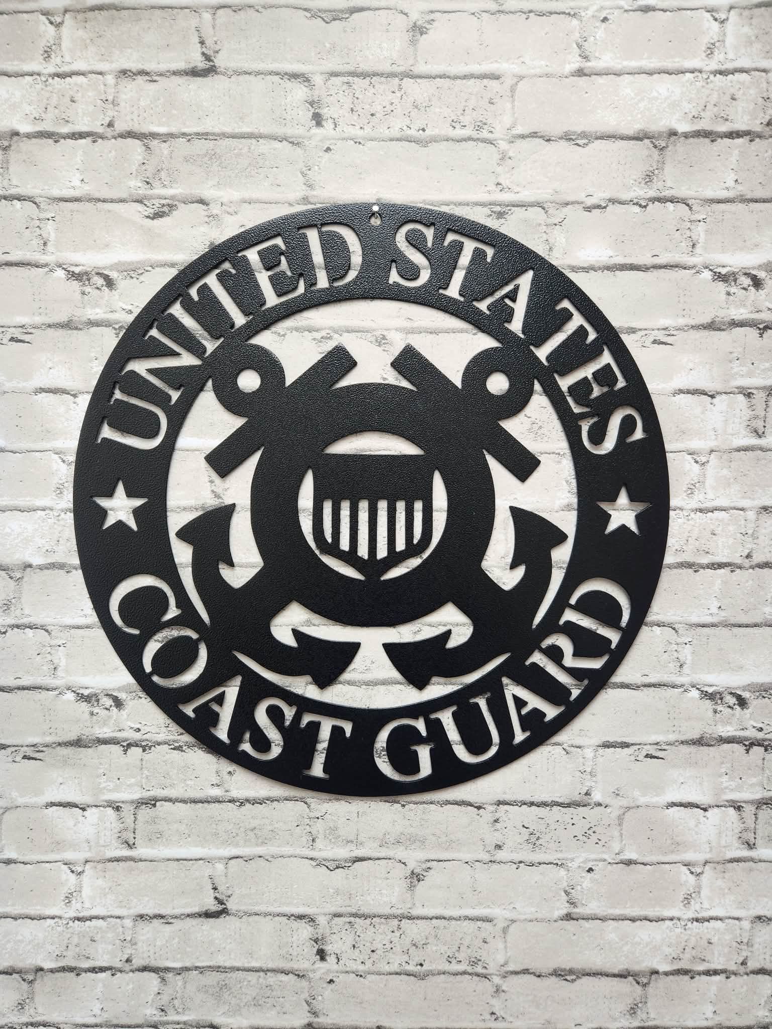 United States Coast Guard metal art, veteran home decor, US Coast Guard metal sign