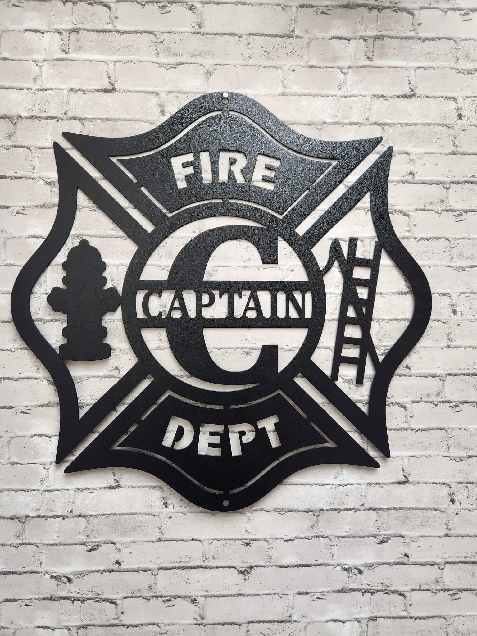 Fire Department Captain metal wall Sign- Home decor, Firefighter  metal wall art, custom metal art, metal art, metal sign, firefighter  metal sign