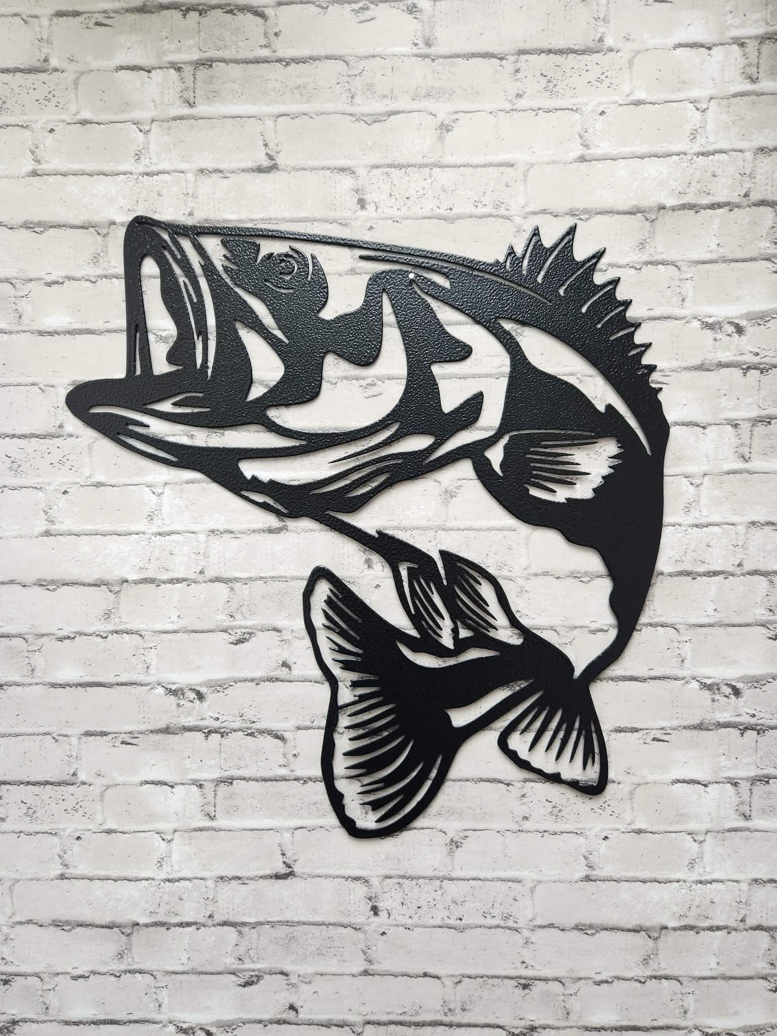 FishMetal wall Sign- Home decor, Jumping fish metal wall art, custom metal art, metal art, metal sign, Fisherman metal sign