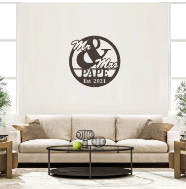 Wedding, Mr. & Mrs., Husband & Wife, Marriage home decor, metal art
