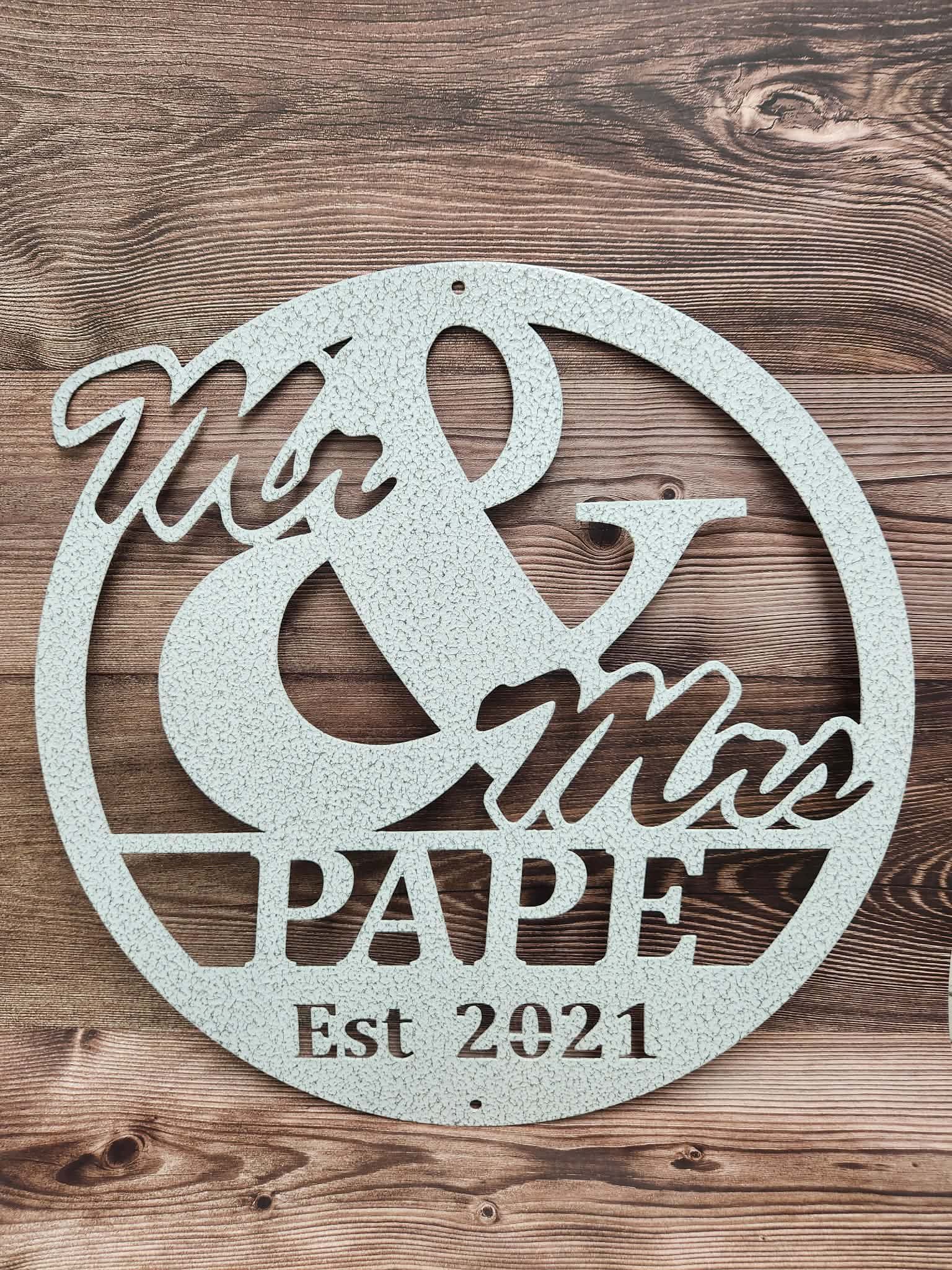 Wedding, Mr. & Mrs., Husband & Wife, Marriage home decor, metal art